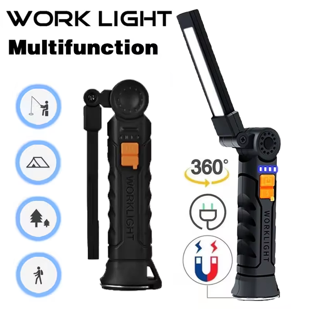Outdoor Usb Power Bank - Portable COB LED Flashlight USB Rechargeable