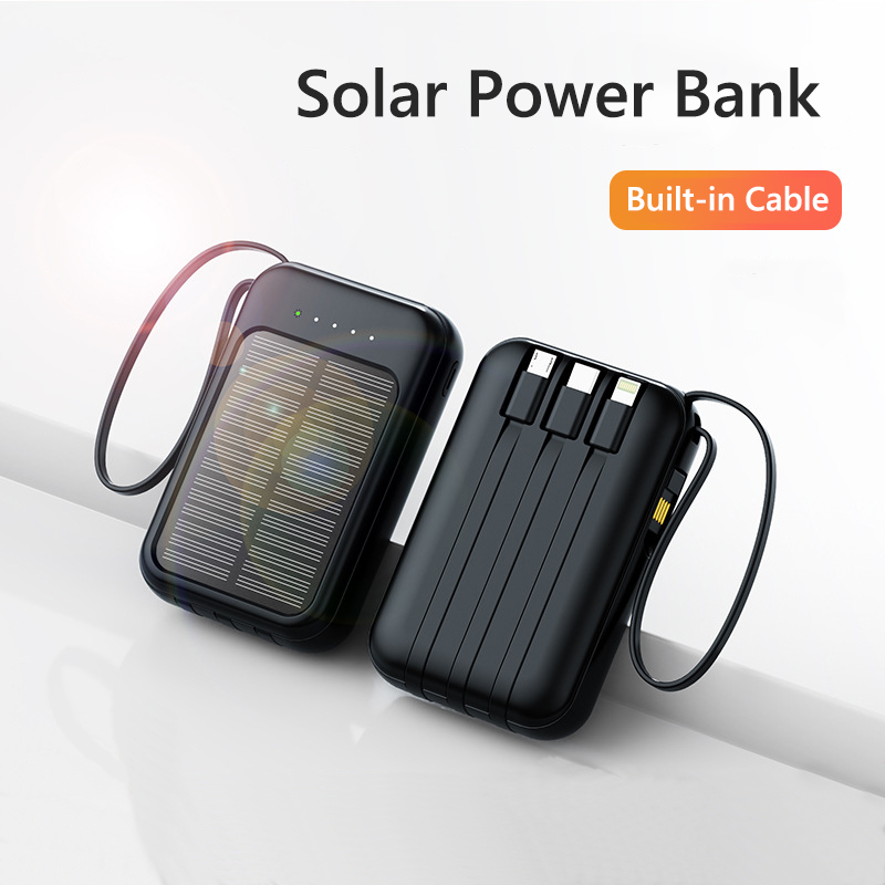 Outdoor Usb Power Bank - 50000mAh Solar Power Bank Built Cables