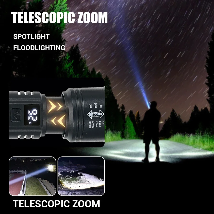 9900LM Powerful LED Flashlight - Outdoor Usb Power Bank ulasan dan harga