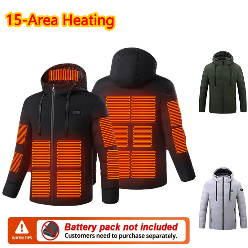 15 Area Heated Winter Hooded J - Outdoor Powerbank ulasan dan harga