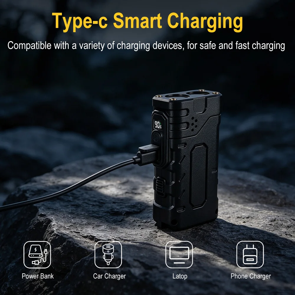 BORUIiT Hand Crank EDC LED Fla - Outdoor Power Supply ulasan dan harga