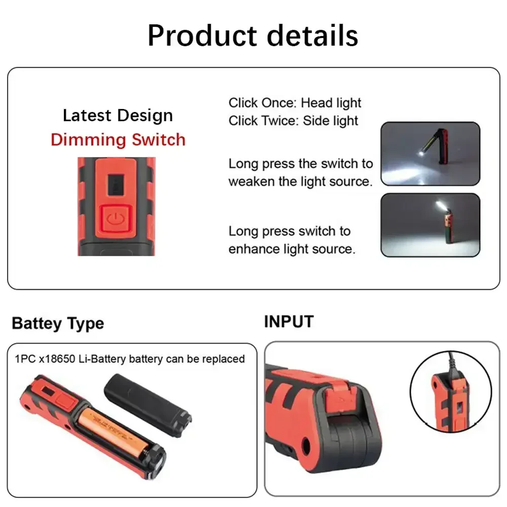 Dimmable COB LED Work Light US - Outdoor Usb Power Bank ulasan dan harga