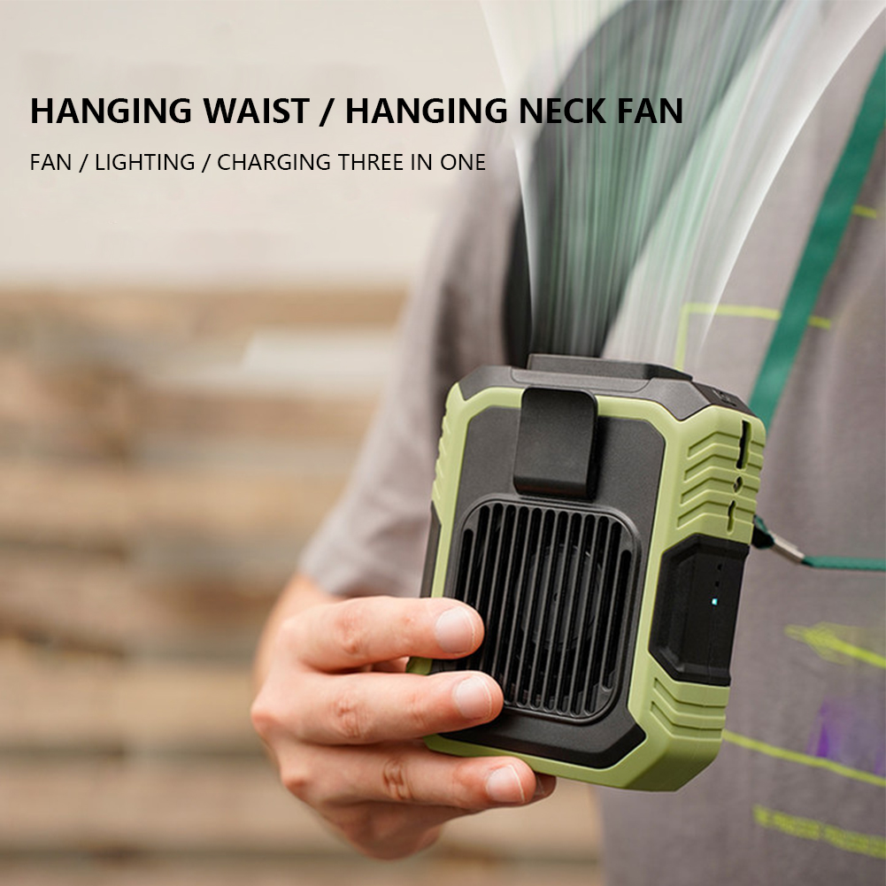 Mini Travel Wearable Waist Fan - Outdoor Powerbank ulasan dan harga